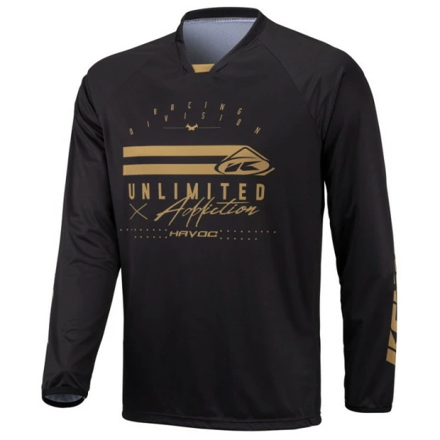 Maillot Manches Longues Kenny Havoc Noir/Or Maillot Manches Longues Kenny Havoc Noir/Or -Vélo Elegant Magasin maillot manches longues kenny havoc noir or