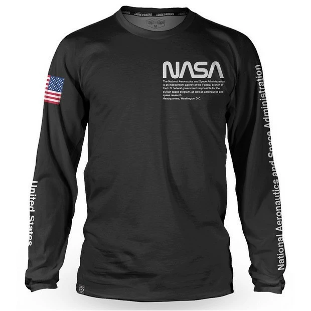 Maillot Manches Longues Loose Riders Nasa Flight Crew Noir Maillot Manches Longues Loose Riders Nasa Flight Crew Noir -Vélo Elegant Magasin maillot manches longues loose riders nasa flight crew noir